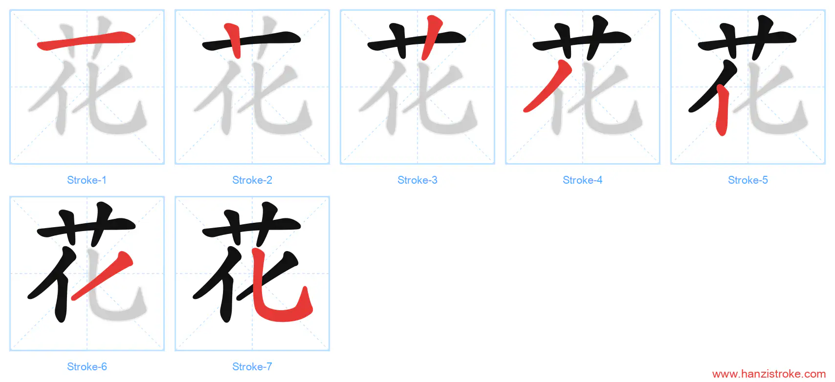 花 stroke order diagram