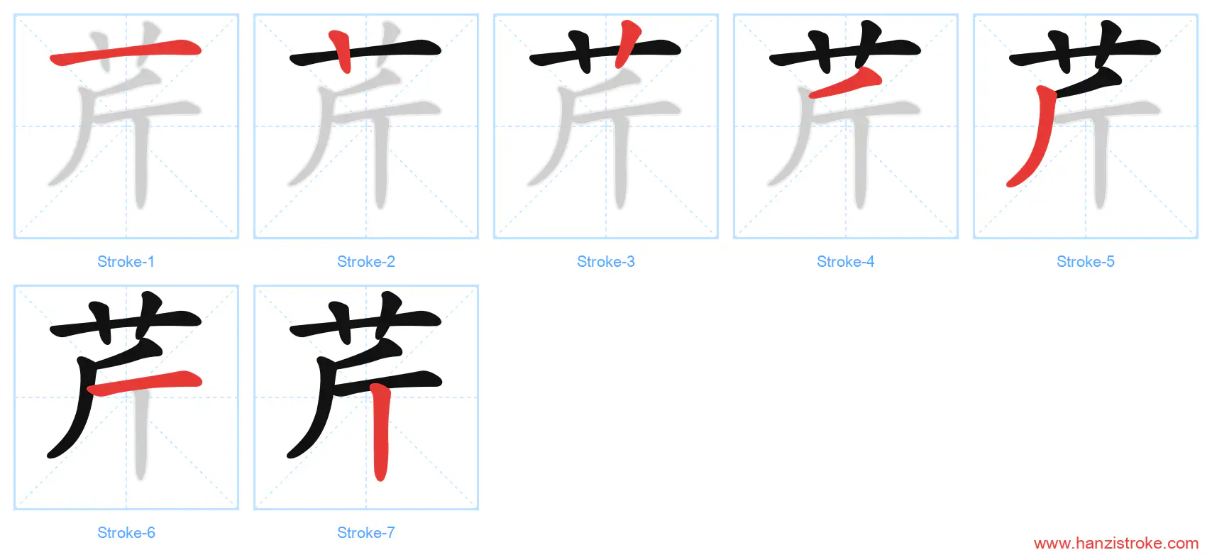 芹 stroke order diagram