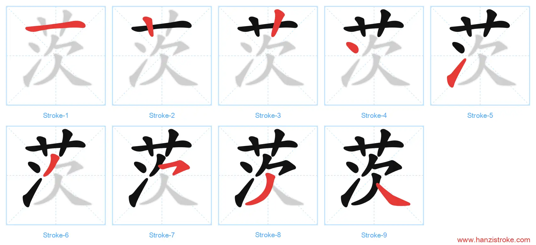 茨 stroke order diagram