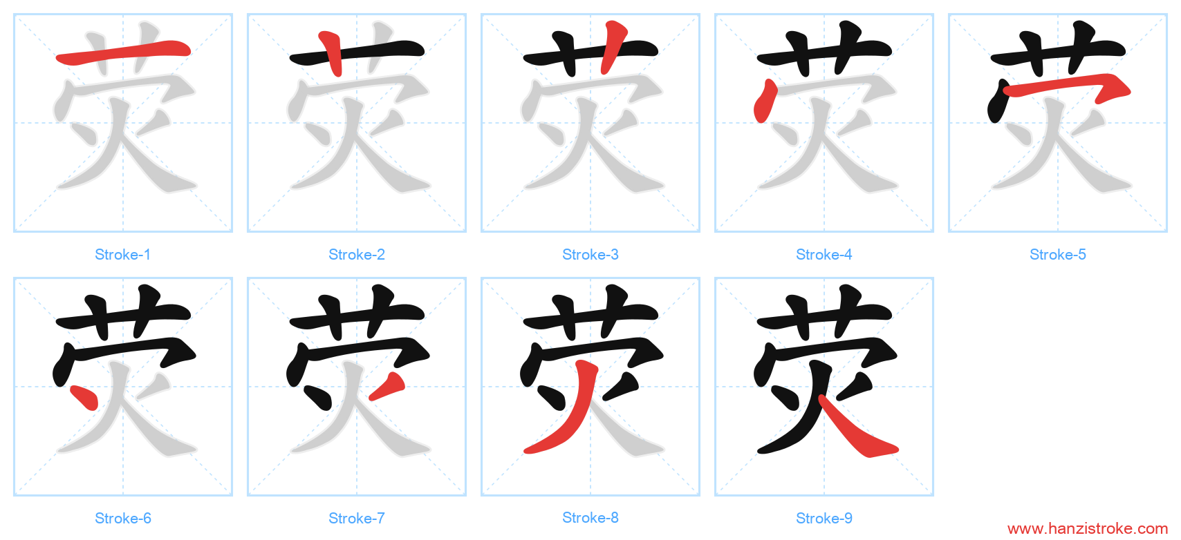 荧 stroke order diagram