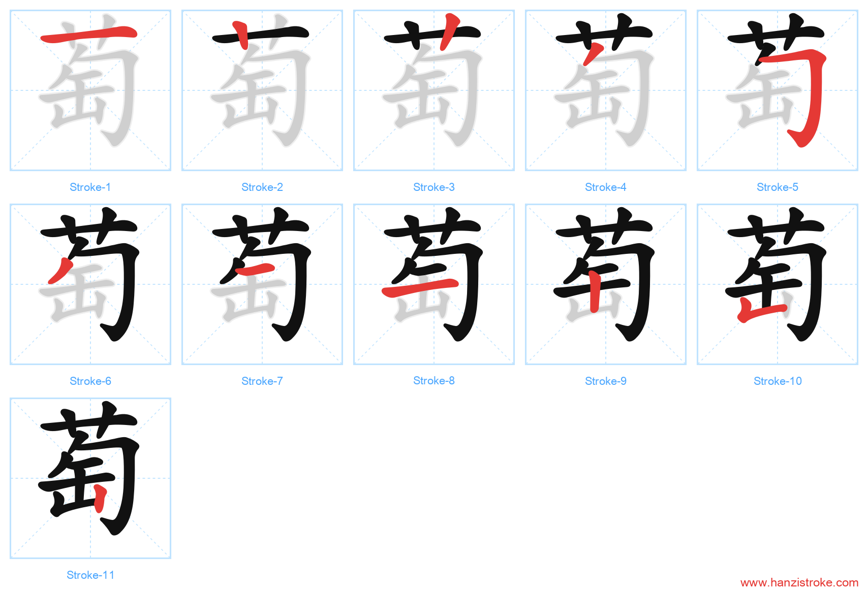 萄 stroke order diagram