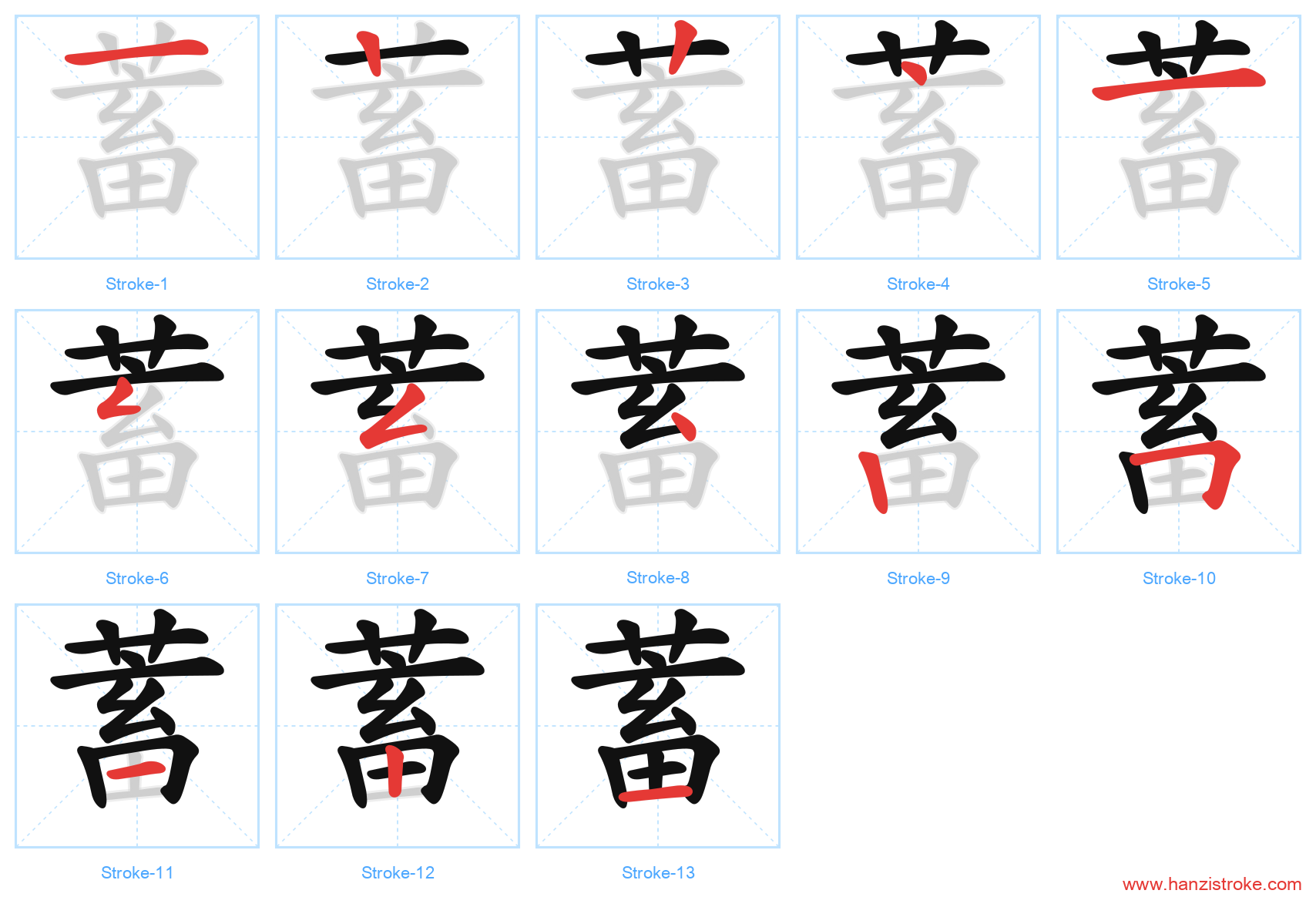 蓄 stroke order diagram