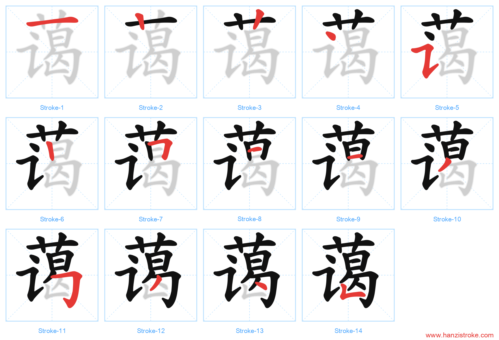 蔼 stroke order diagram