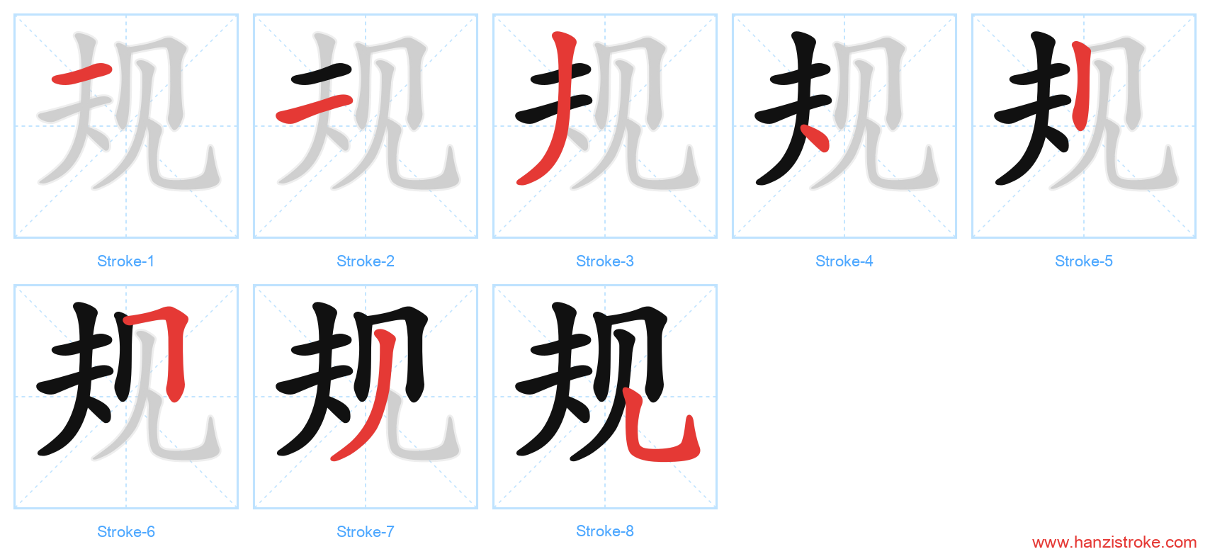 规 stroke order diagram