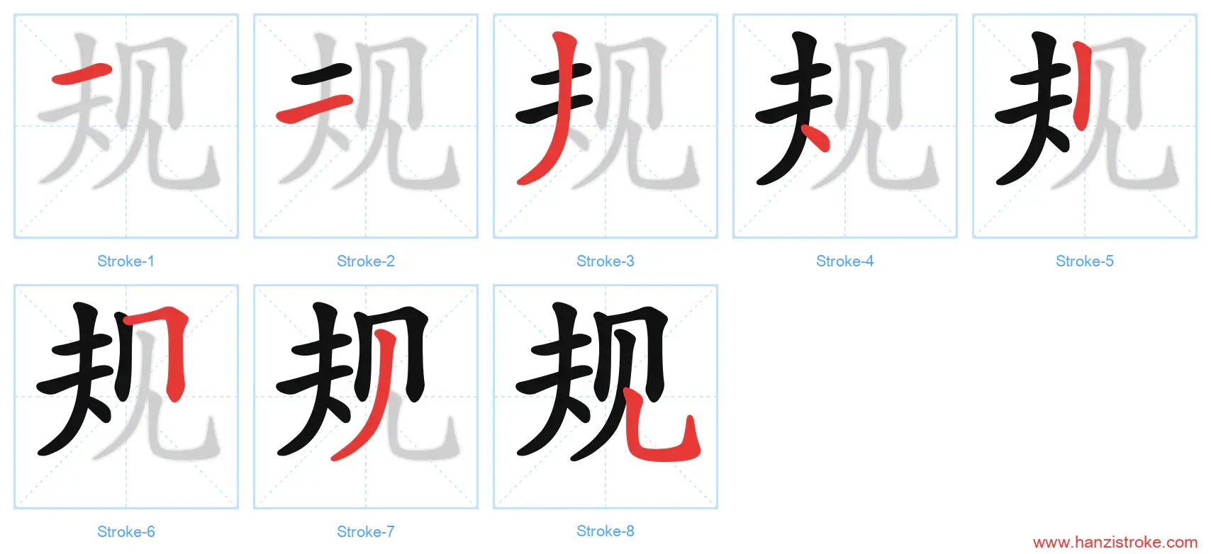 规 stroke order diagram