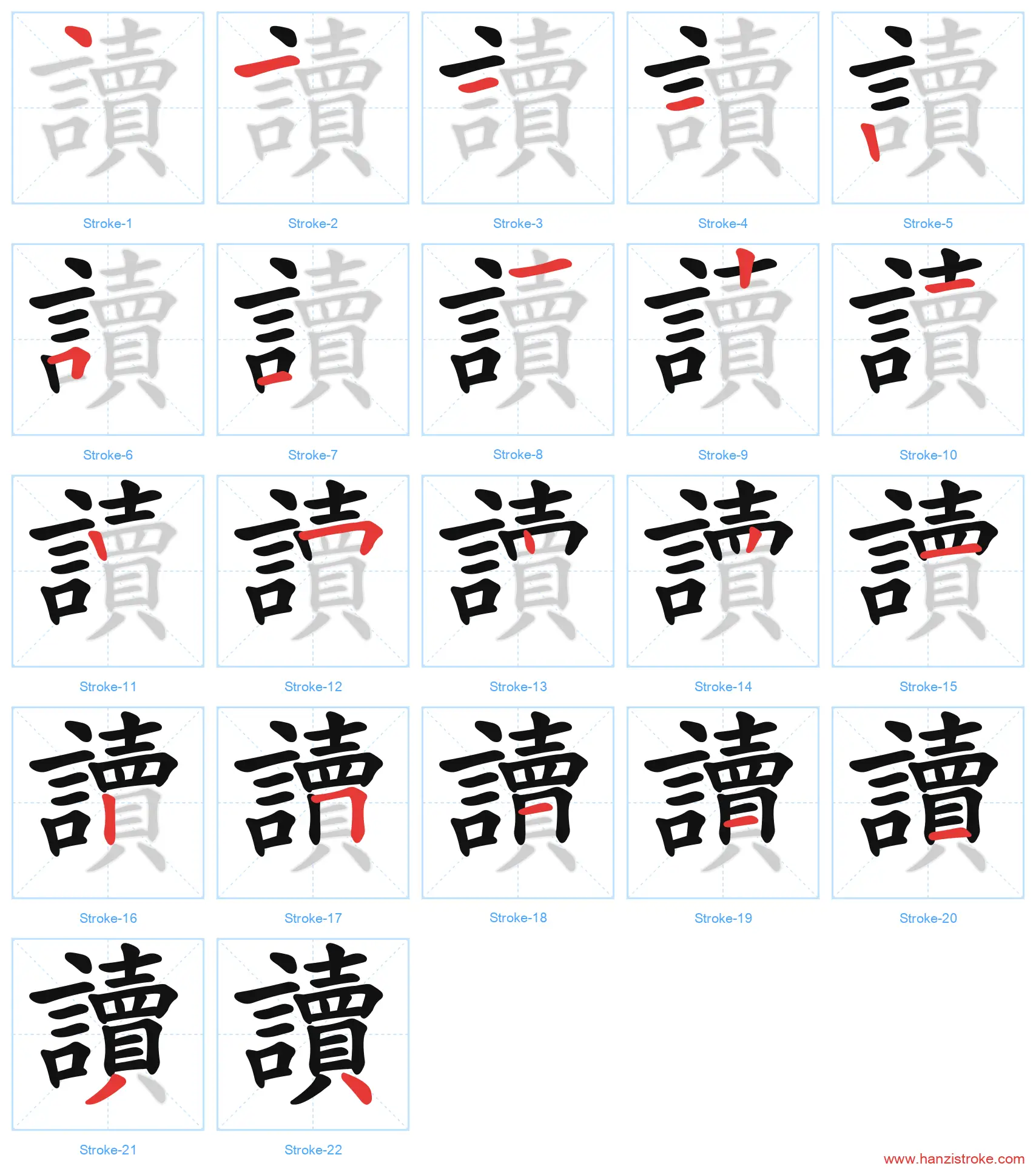 讀 traditional stroke order diagram