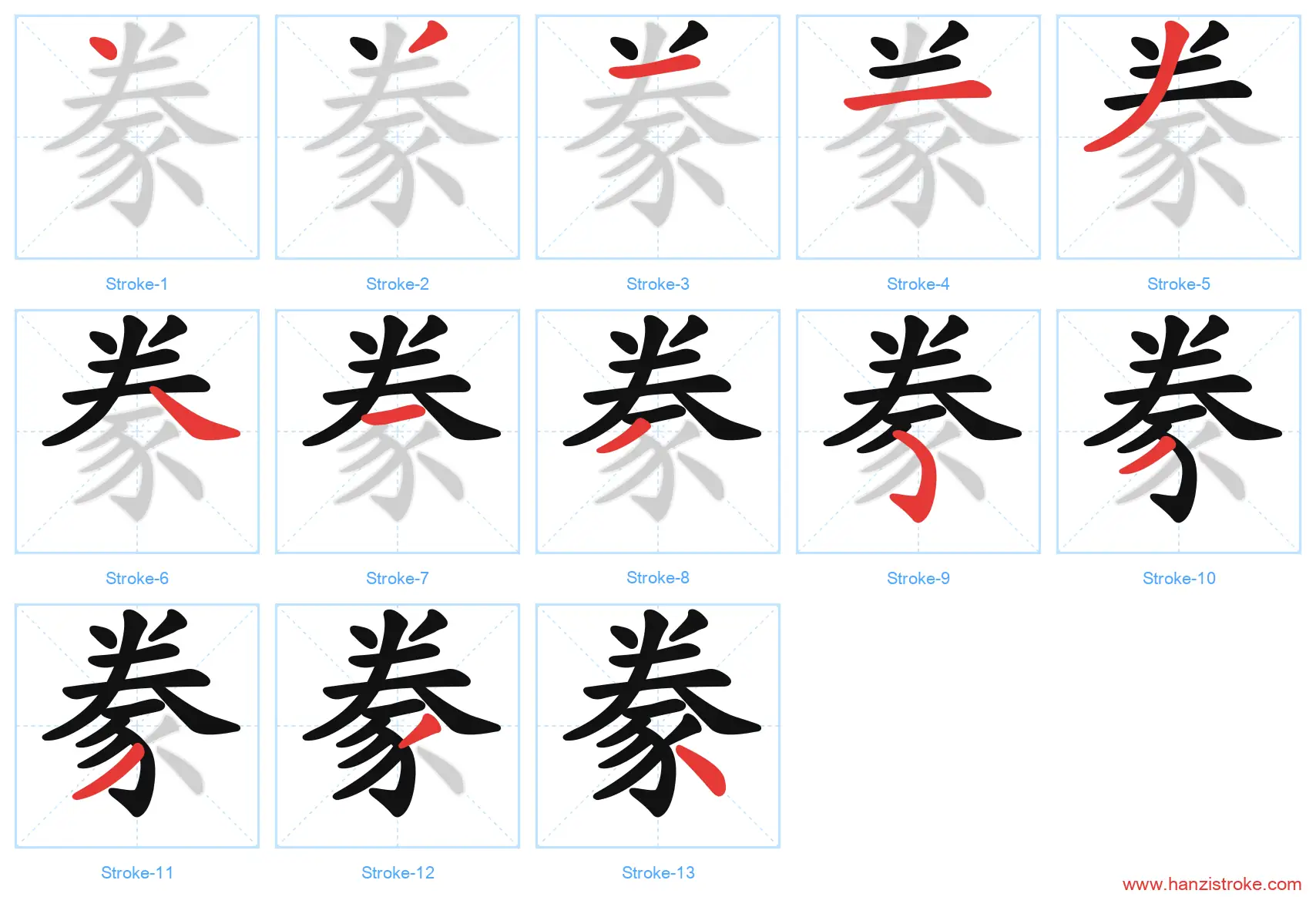 豢 stroke order diagram