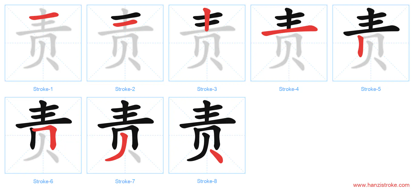 责 stroke order diagram