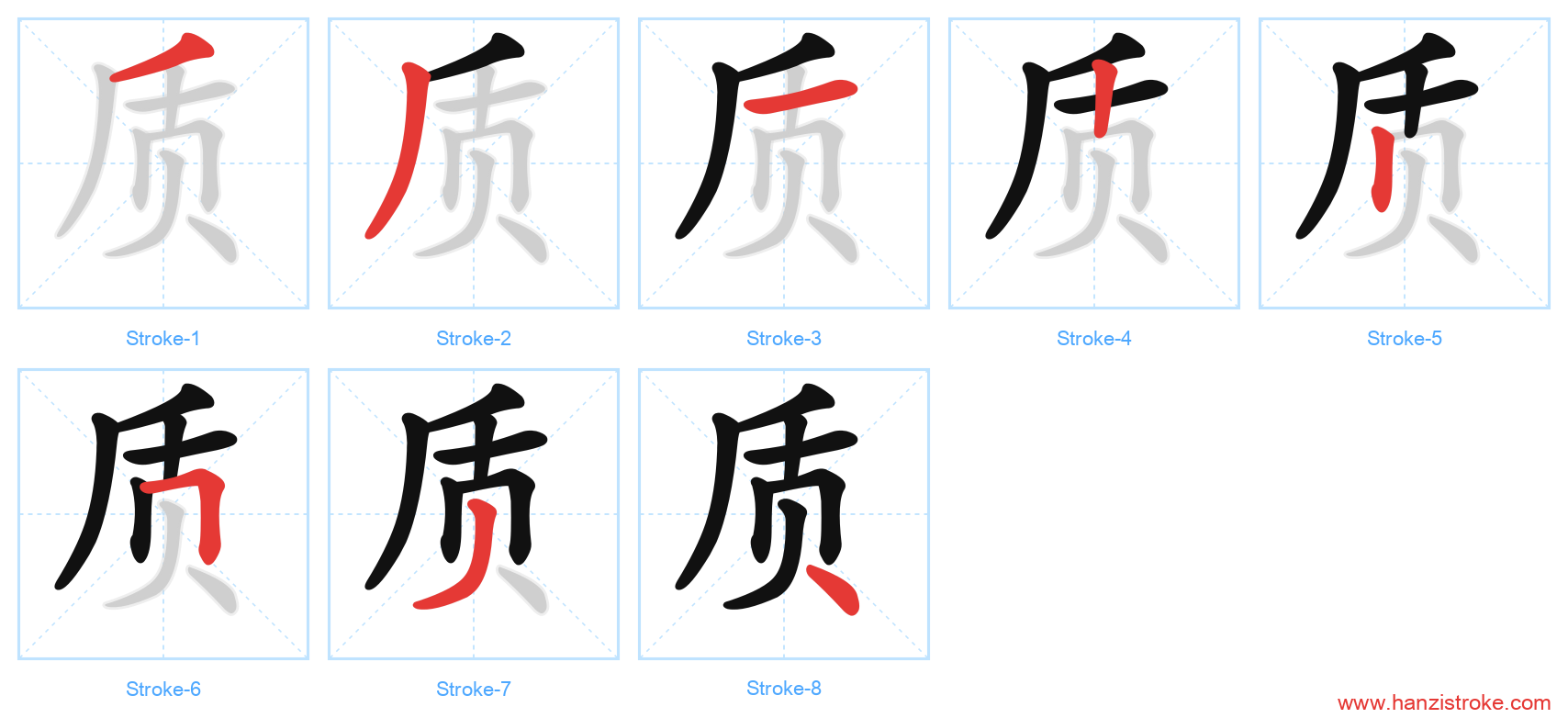 质 stroke order diagram
