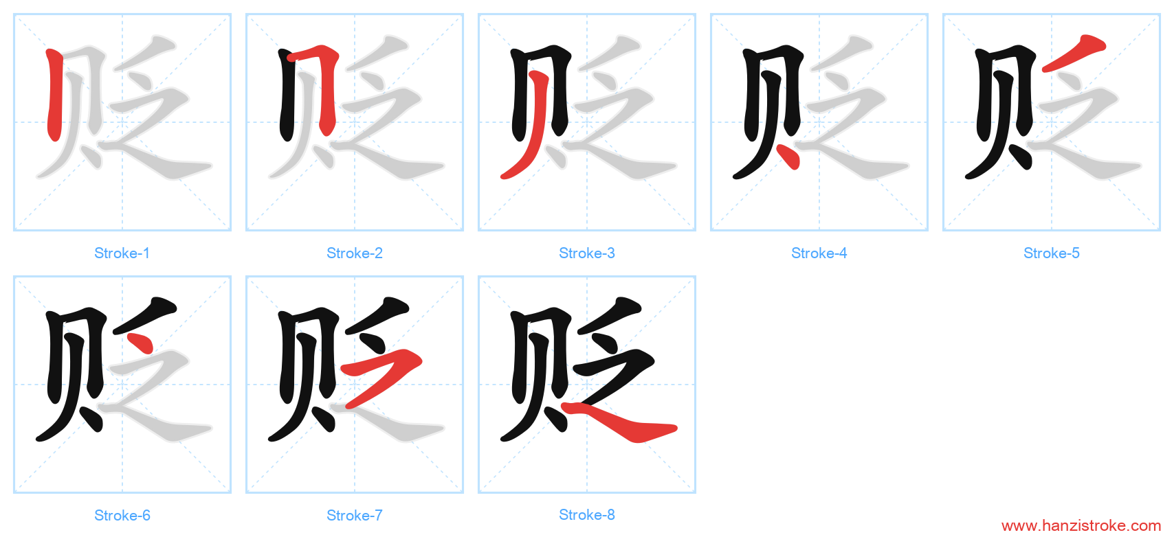 贬 stroke order diagram