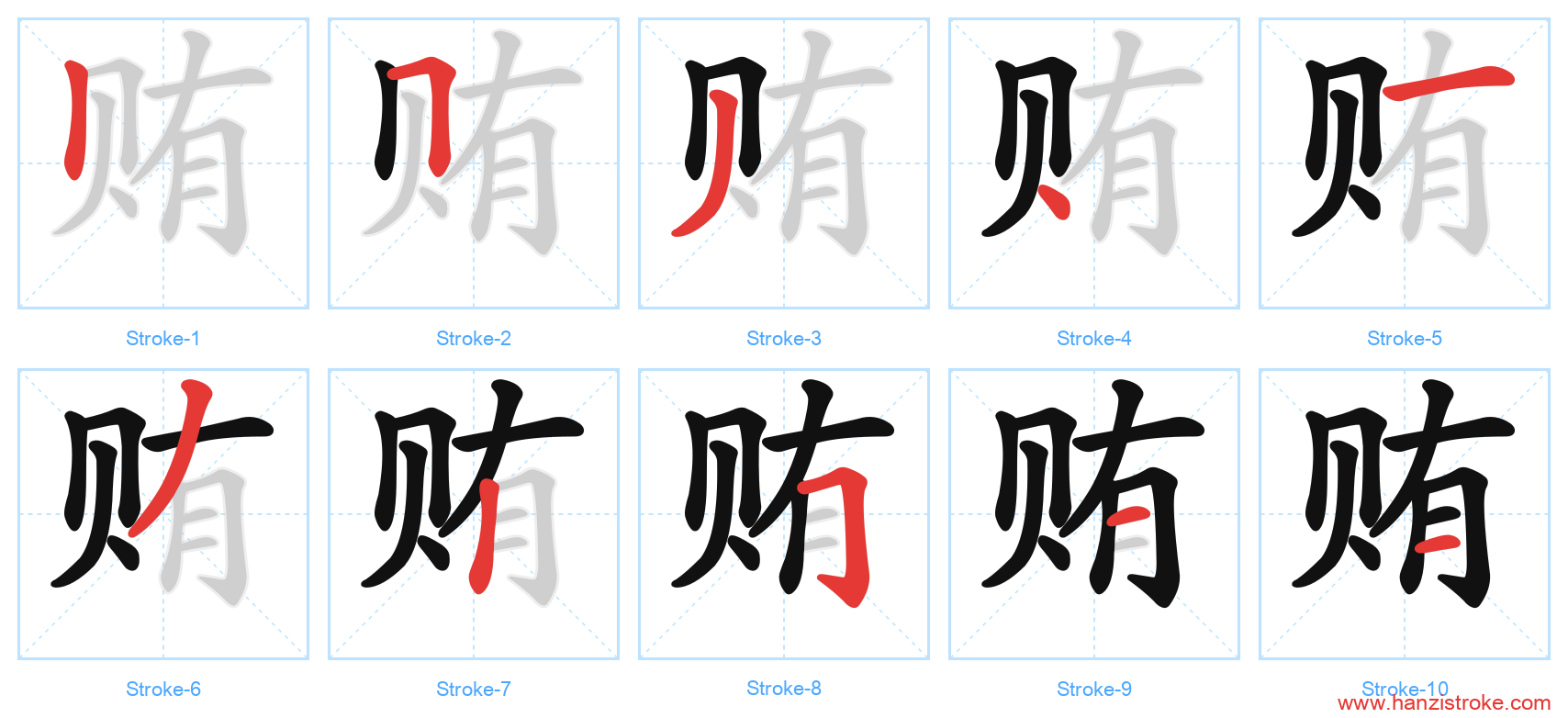 贿 stroke order diagram