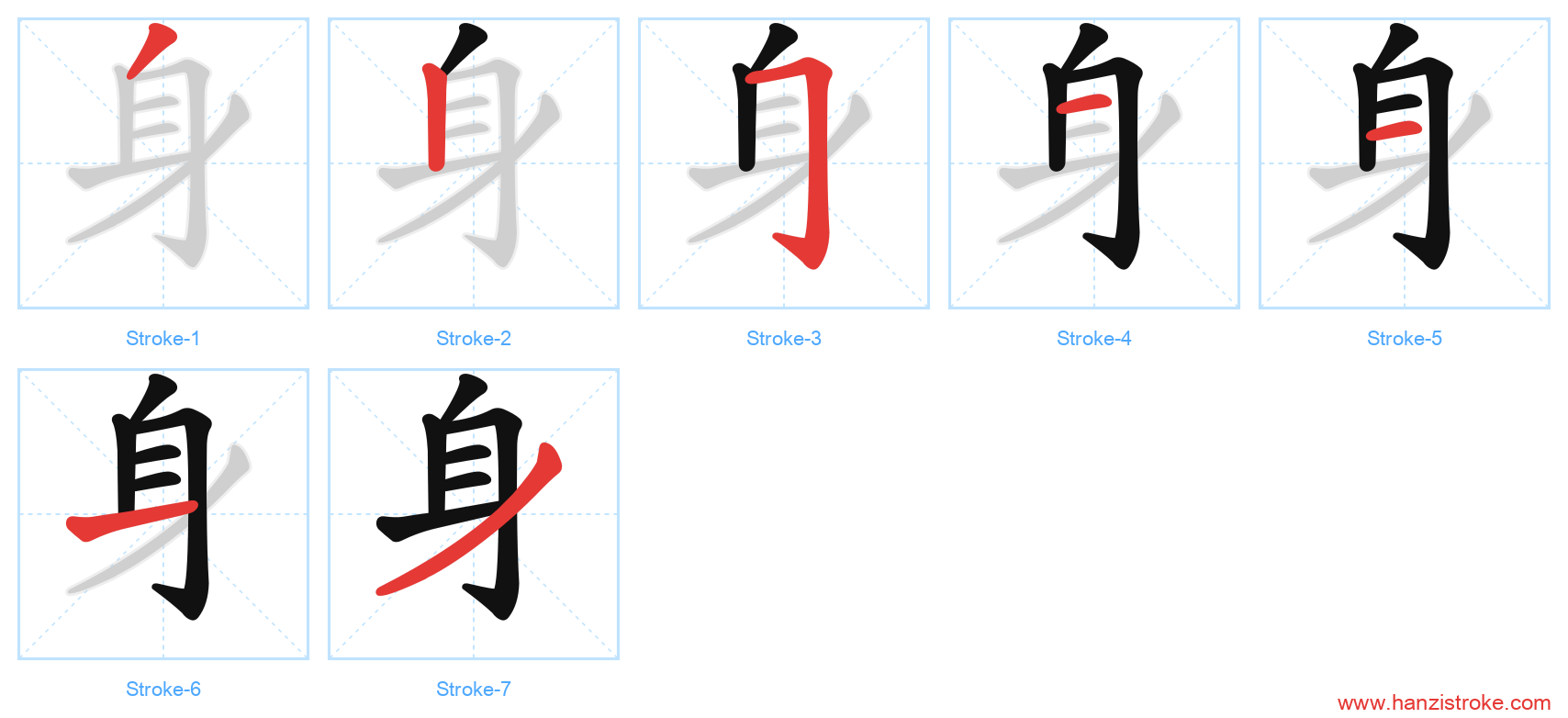 身 stroke order diagram