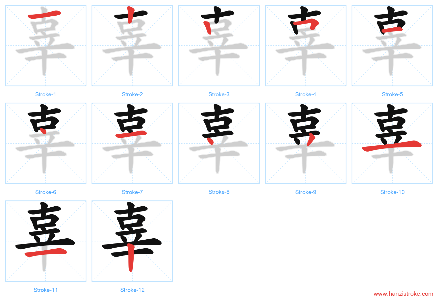 辜 stroke order diagram