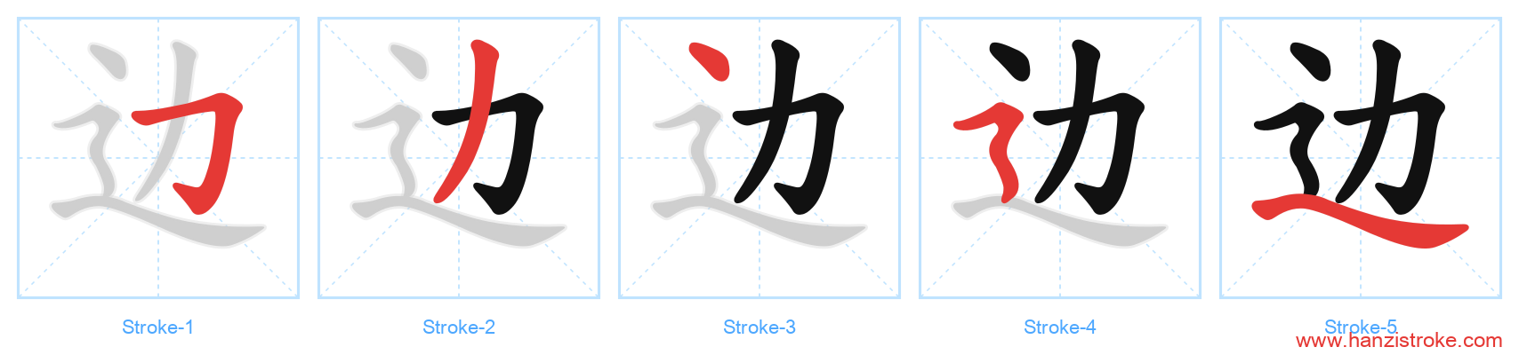 边 stroke order diagram