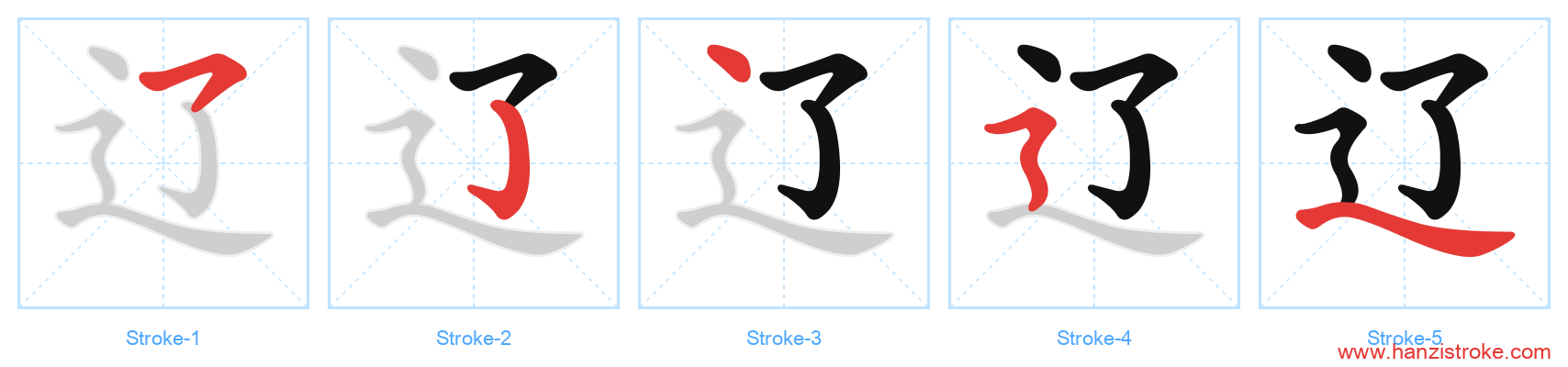 辽 stroke order diagram