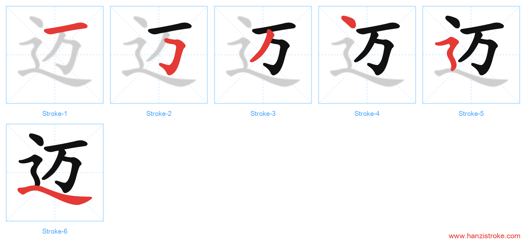 迈 stroke order diagram