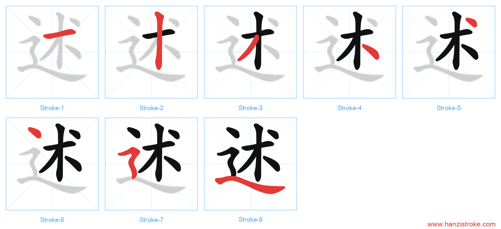 述 stroke order diagram