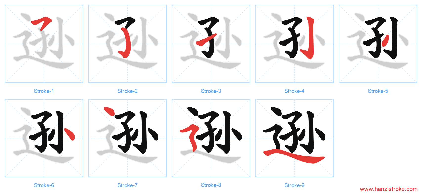 逊 stroke order diagram
