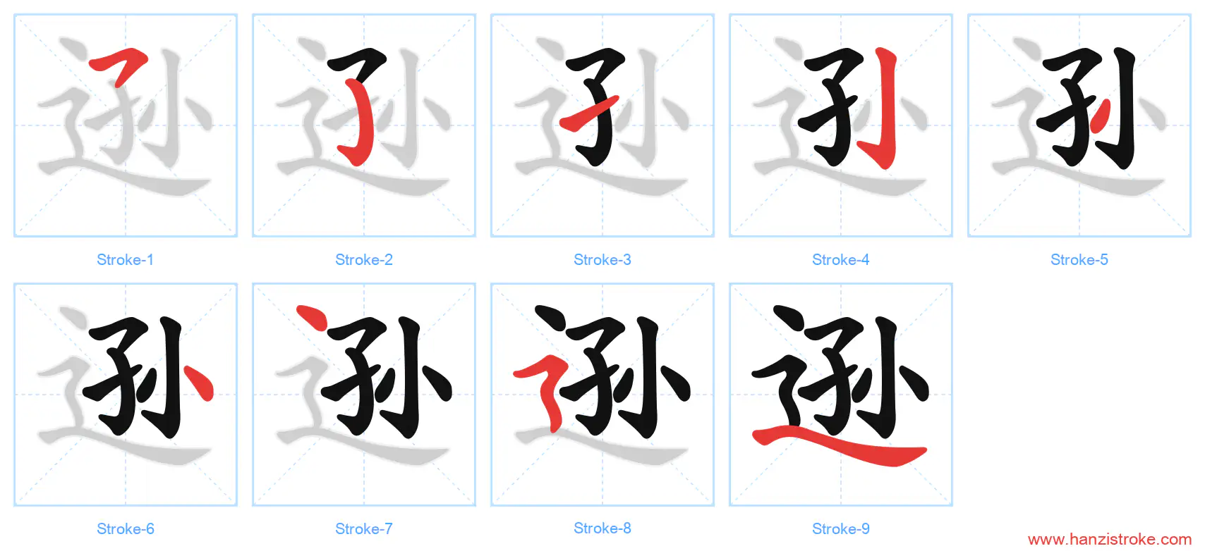 逊 stroke order diagram