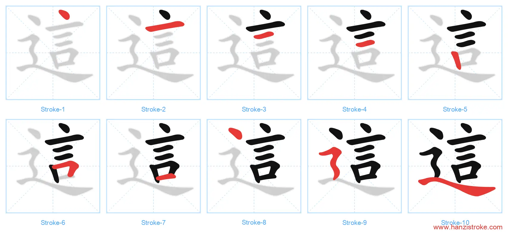 這 traditional stroke order diagram