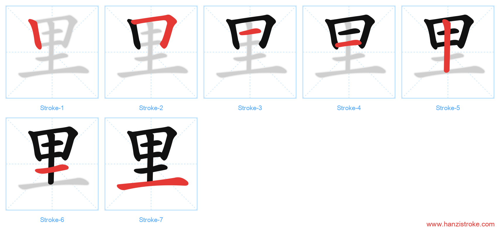 里 stroke order diagram