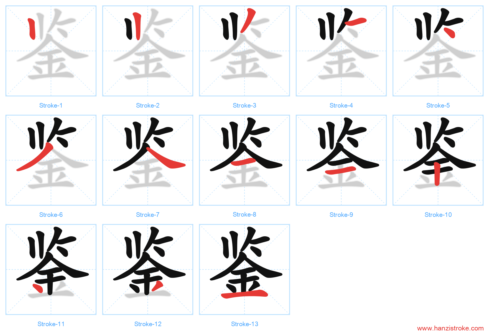 鉴 stroke order diagram