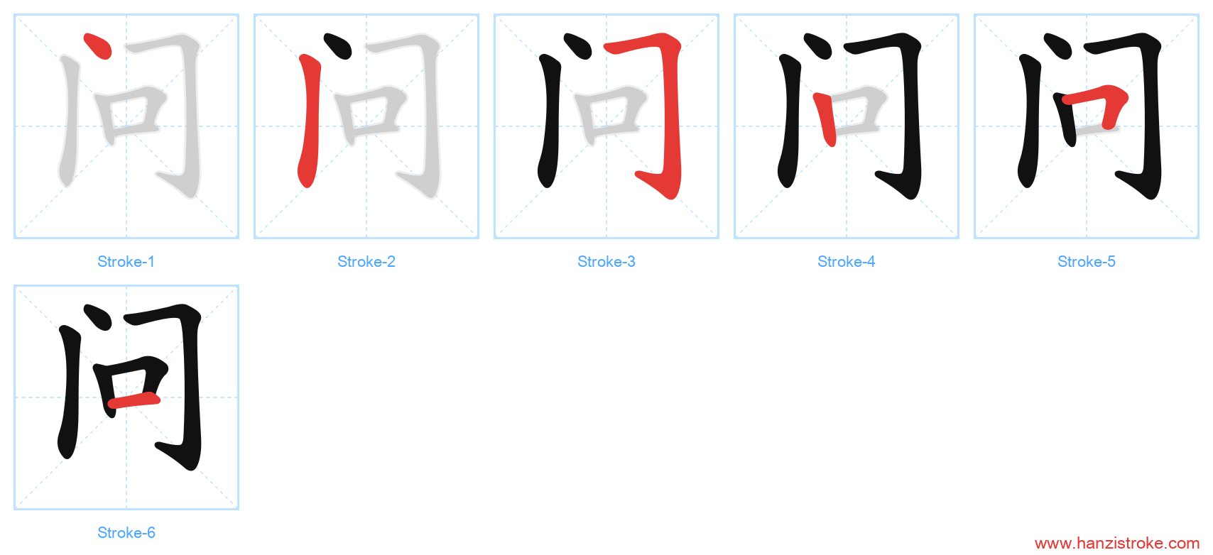 问 stroke order diagram