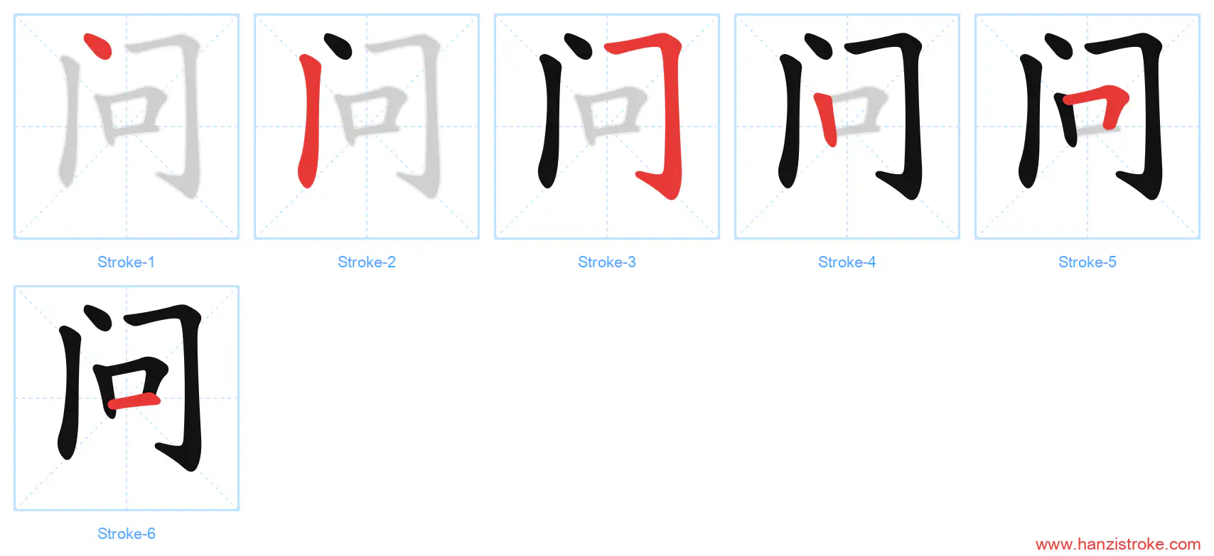 问 stroke order diagram