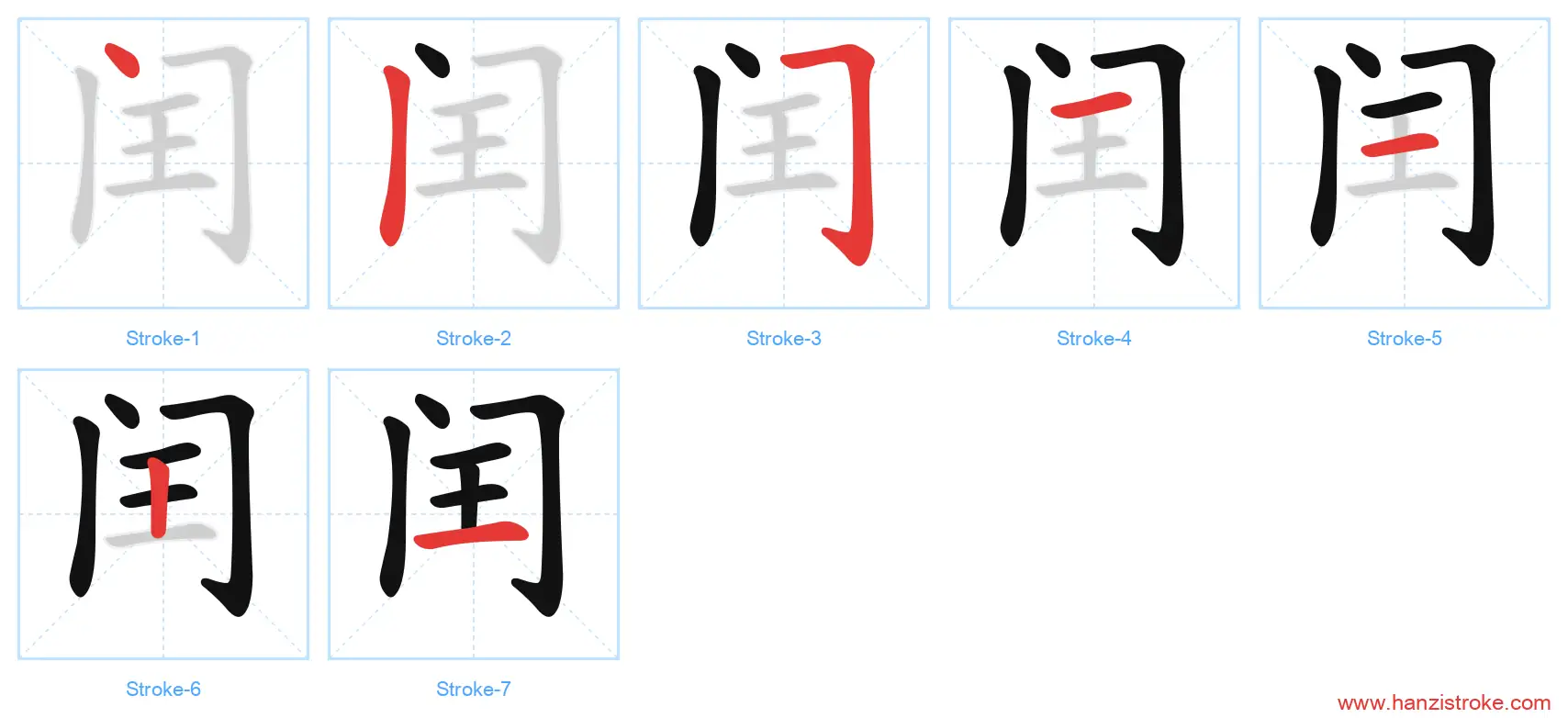 闰 stroke order diagram