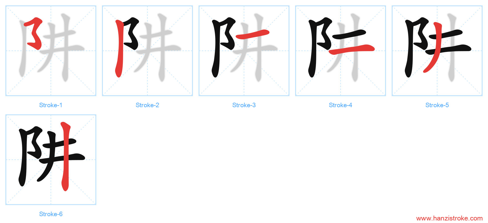 阱 stroke order diagram