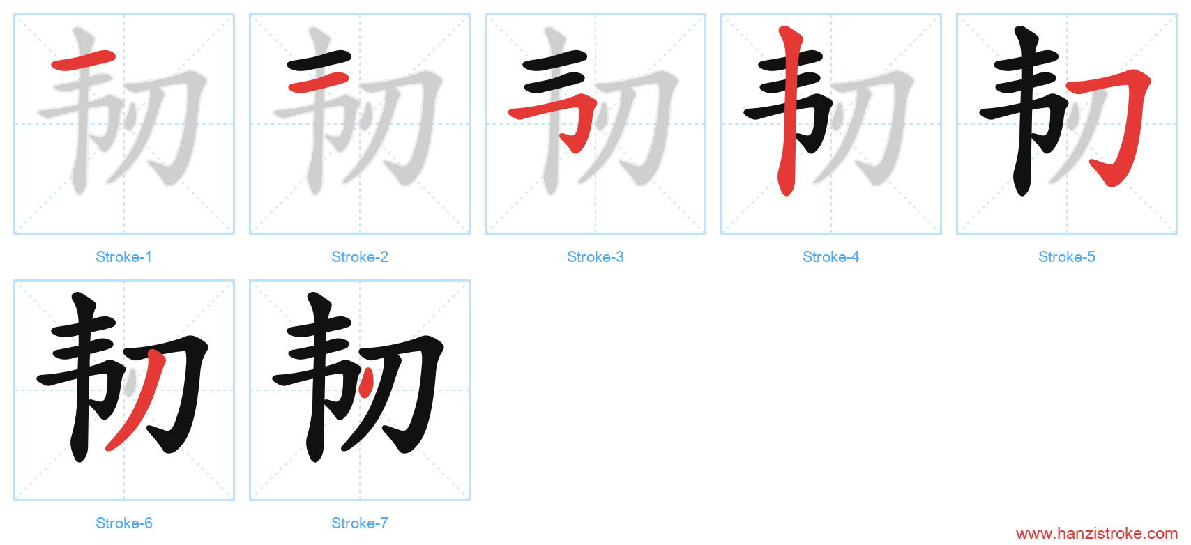 韧 stroke order diagram