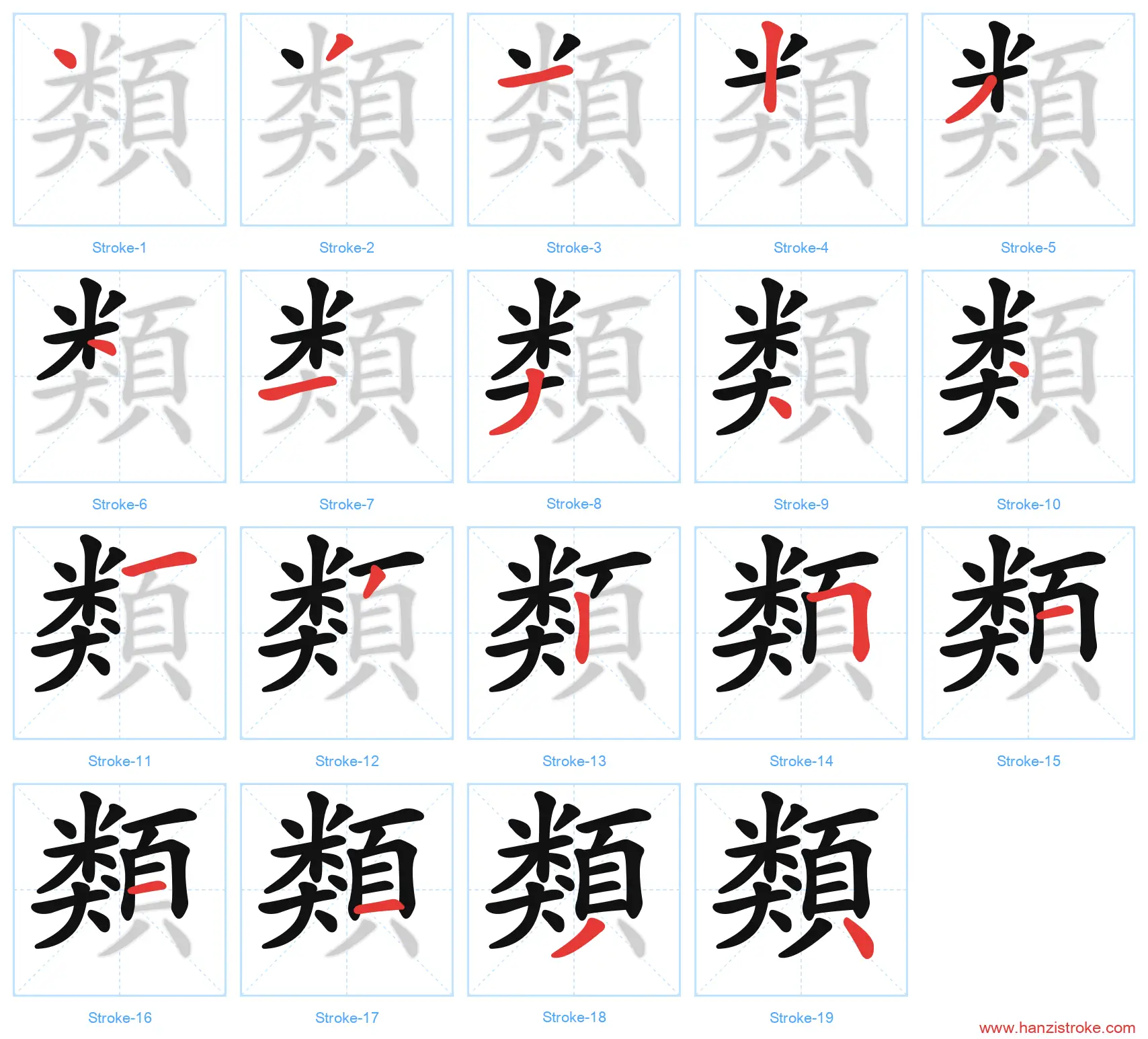 類 traditional stroke order diagram