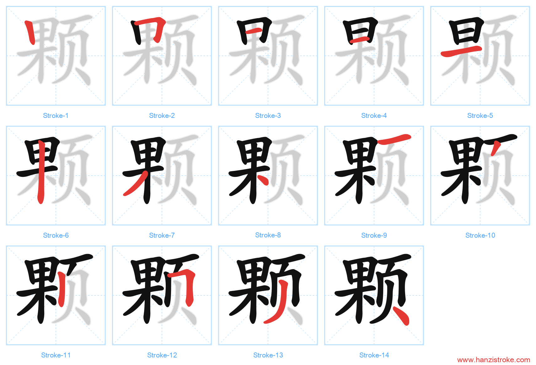 颗 stroke order diagram