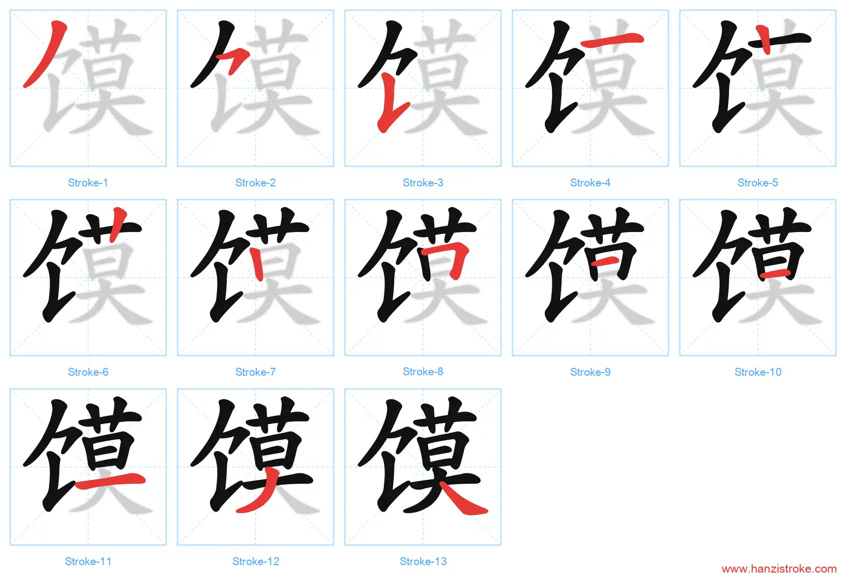 馍 stroke order diagram