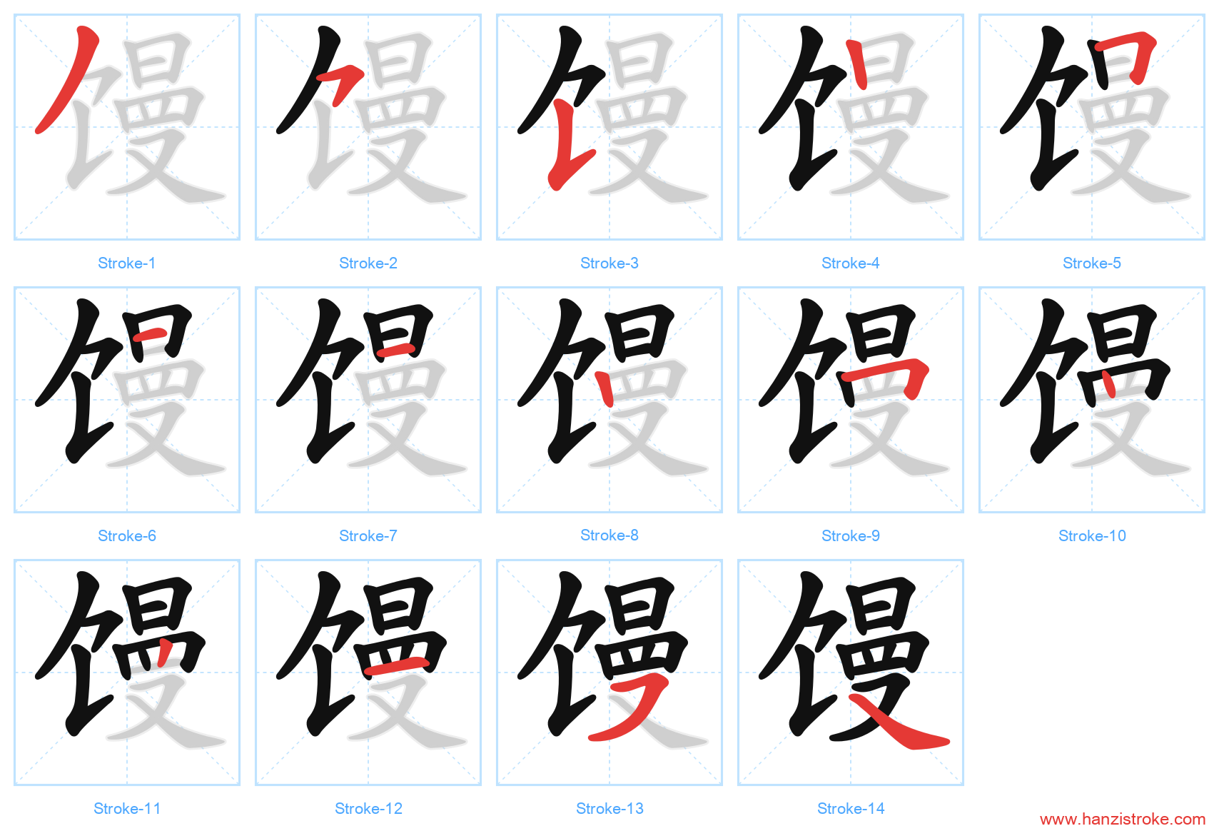 馒 stroke order diagram