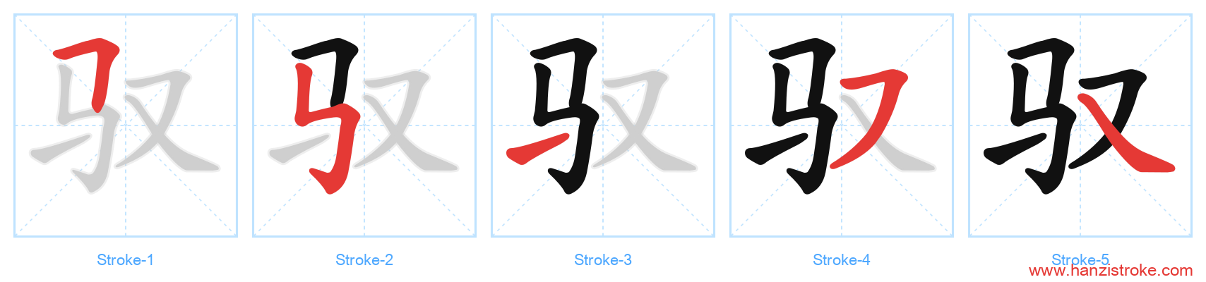 驭 stroke order diagram