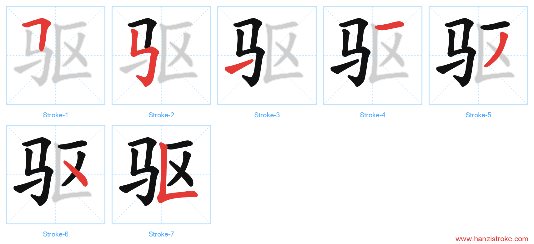 驱 stroke order diagram