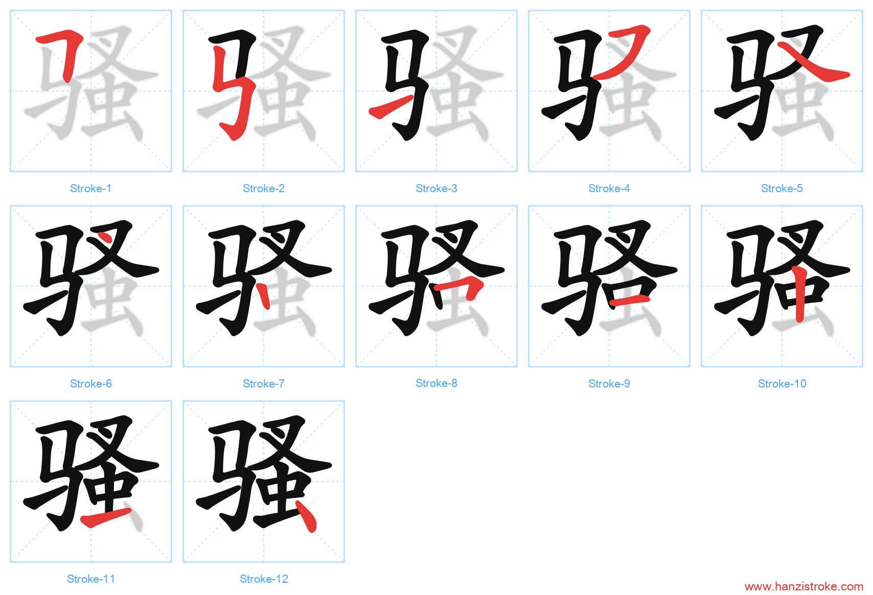 骚 stroke order diagram
