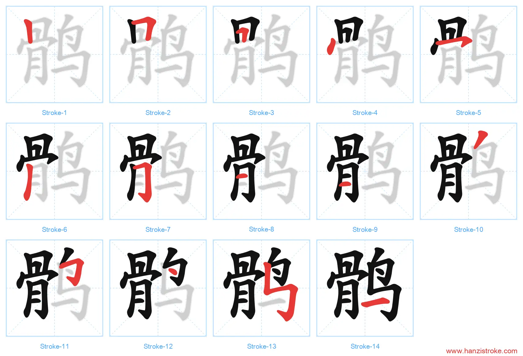 鹘 stroke order diagram